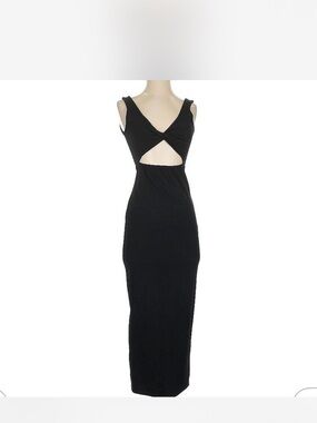 Nasty Gal Black Twist Front Cutout Maxi Dress